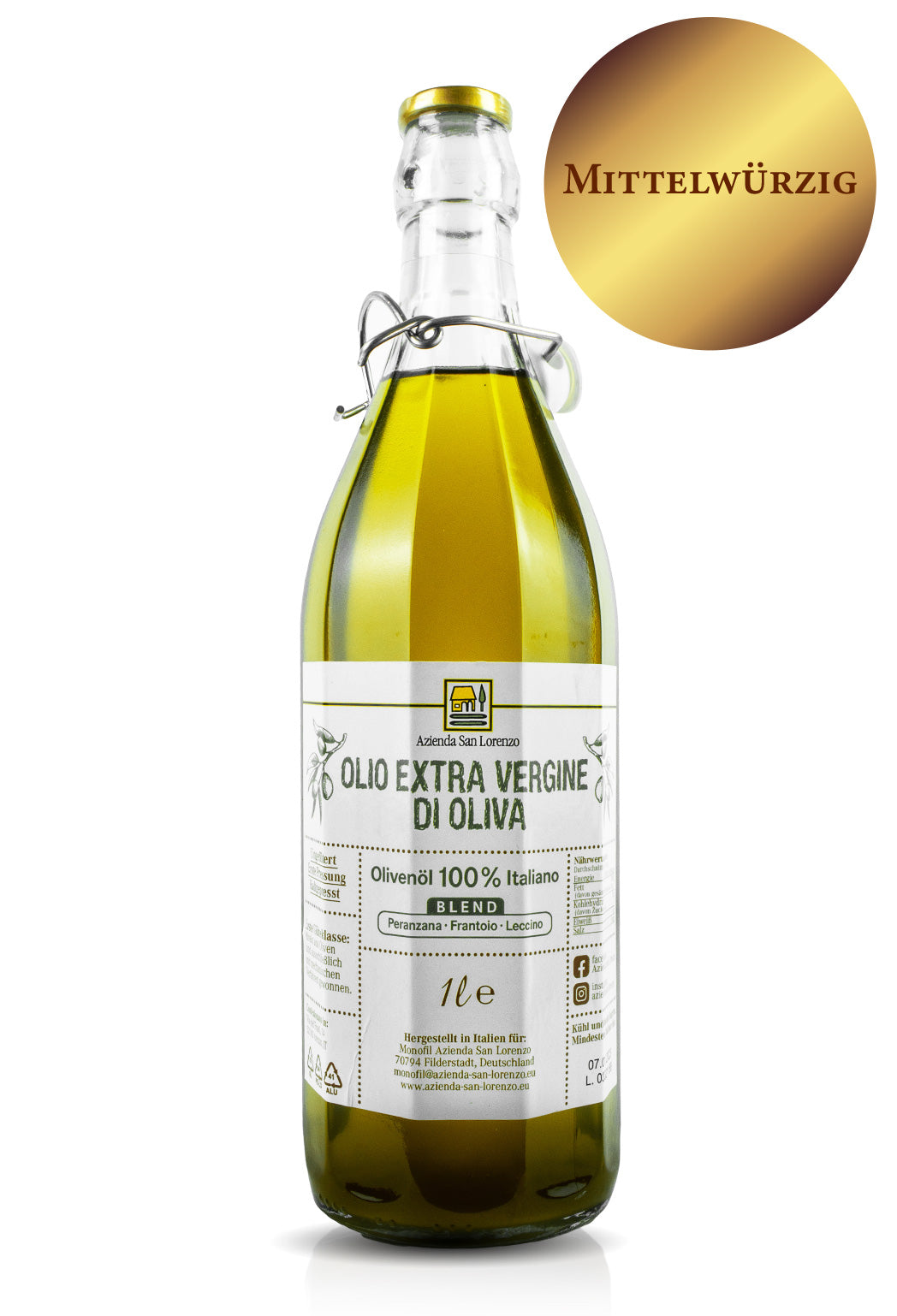 Olivenöl kaltgepresst Bauernolivenöl extra vergine Italien