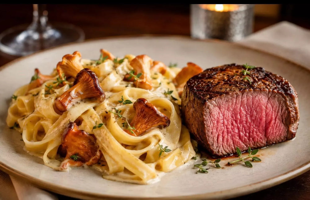 Fettuccine mit Pfifferlingen & Rinderfilet