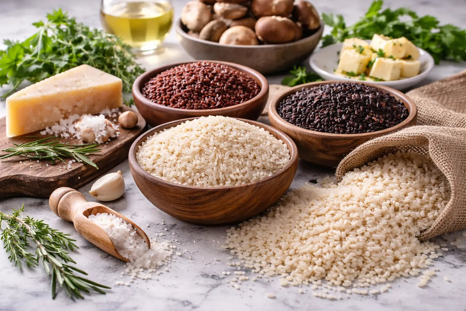 Italienischer Risotto Reis mit Arborio und Carnaroli für cremige Risotto-Gerichte