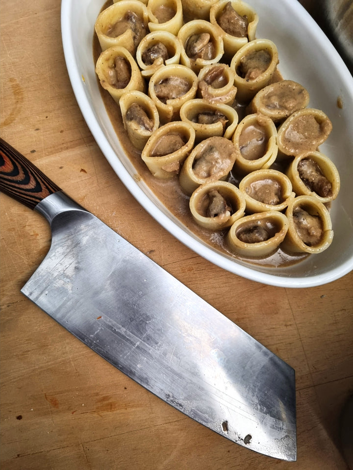 Überbackene Paccheri mit Steinpilzen