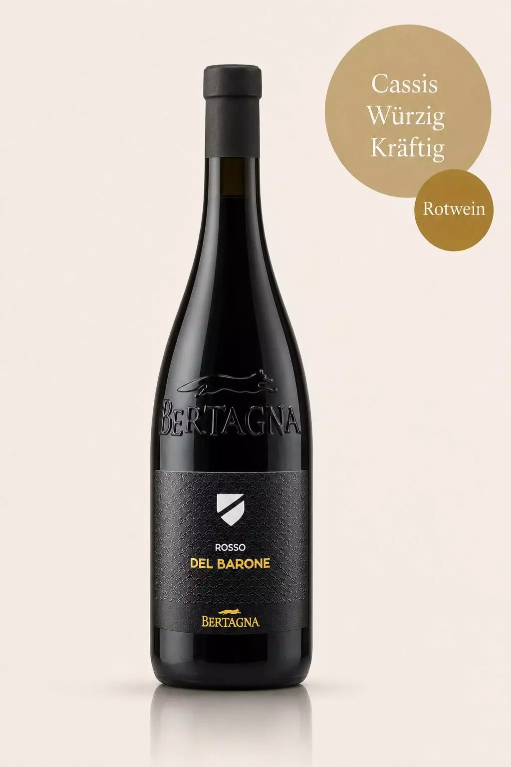 Flasche Cantina Bertagna Rosso del Barone aus Italien mit Cassis, dunklen Beeren und feiner Holznote