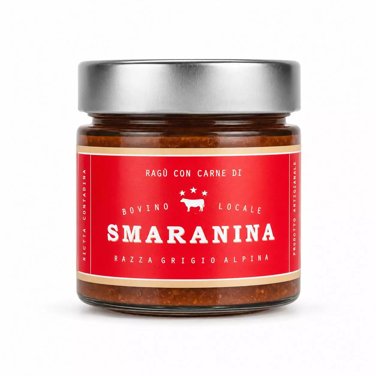 Ragù Bovino Smaranina von Fratelli Corrà – italienische Pastasauce mit lokalem Rindfleisch im Glas