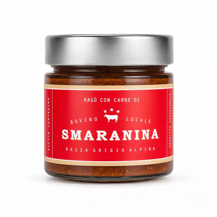 Ragù Bovino Smaranina von Fratelli Corrà – italienische Pastasauce mit lokalem Rindfleisch im Glas