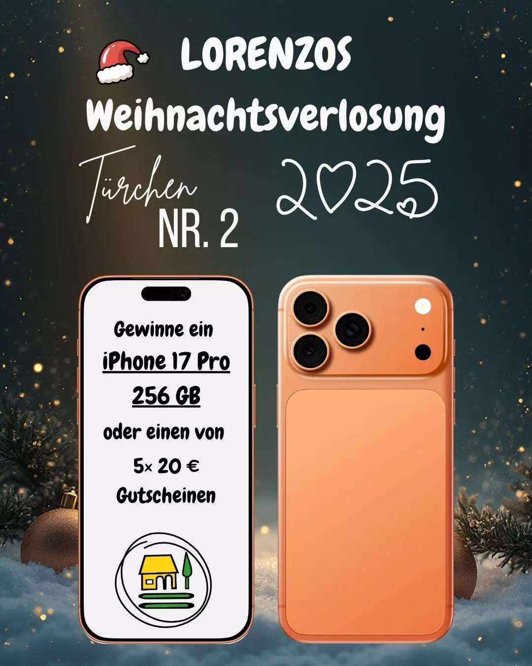 weihnachtsverlosung iphone 17pro lorenzos gusto